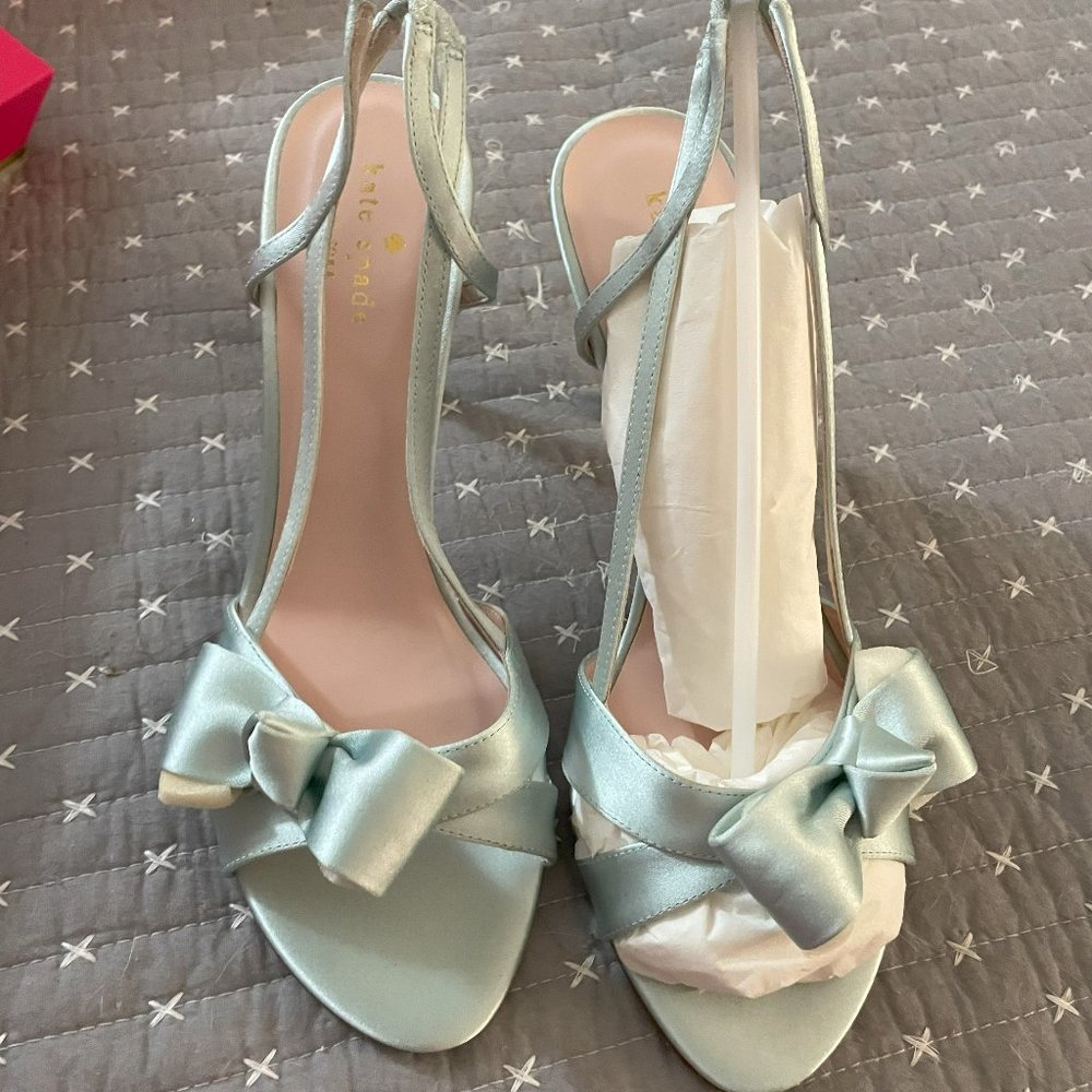 Kate Spade Satin Ideal Slingbacks - Baby Blue